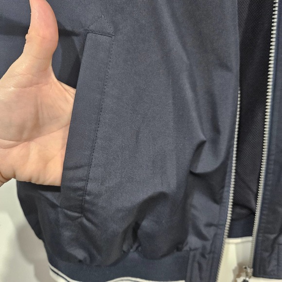 Cutter & Buck Jim Beam Vintage Blue White Sleeveless Vest Windbreaker Size Large - Picture 7 of 11